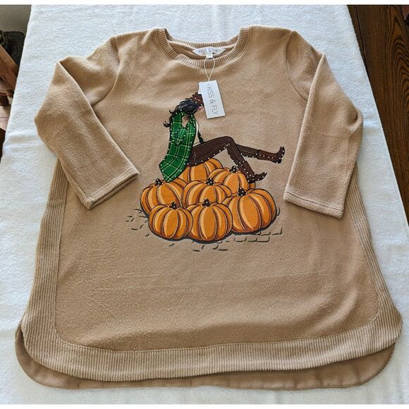 NWT   Kiss & Fly soft fleece pullover 3/4 sleeve top   SZ 1X - Picture 8 of 14